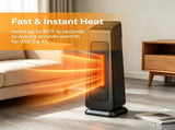 23" 1500W Portable Electric Heater with 3 Heat Settings, 70&deg Oscillation, Timer, Remote Control, 62390629