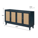 Handcrafted Premium Grain Panels,Rattan Sideboard Buffer Cabinet,Accent Storage Cabinet With 4 W144583482
