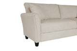 ZNTS Off White Linen, Three-person Indoor Sofa, Two Throw Pillows, Solid Wood Frame, Plastic Feet 02536639