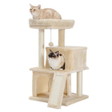 ZNTS Modern Small Cat Tree Cat Tower With Double Condos Spacious Perch Sisal Scratching Posts,Climbing 07745990