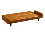 Brown Convertible Double Folding Room Sofa Bed, PU Leather, Tufted Buttons, Suitable for 67482142