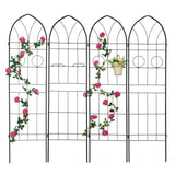 ZNTS 4 Pack Metal Garden Trellis 78.7" x 19.7" Rustproof Trellis for Climbing Plants Outdoor Flower W158681138