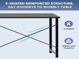 47" Computer Desk Gaming Table Home Office Writing Study Workstation with Sturdy Metal Frame, Black 56366651