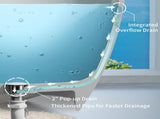 63" Freestanding Solid Surface Bathtub, Luxury Engineered Stone Resin Freestanding Soaking Bathtub T5287P510107