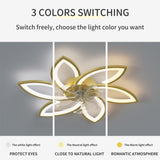 Modern Ceiling Fan with Lights Remote Control, 3 Light Color 6 Speeds,Gold Color Ceiling Fan Lamp W1962P237610