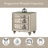 Lucienne Beige Velvet Nightstand B2726P294448