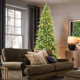 Artificial 8ft Green Christmas Tree with 1612PVC/Hard Needle Mixed Branch Tips, 500L warm white led, 98277743