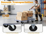 Folding Hand Truck, Heavy-Duty Metal Push Cart with 330LBS Weight Capacity, Non-Slip 66699745