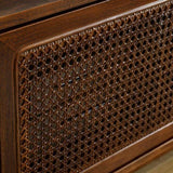 59 Inch Mid Century Modern Rattan TV Stand for 65 Inch TV, Entertainment Cabinet, Media Console for W1801115776