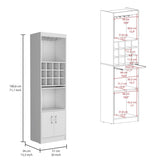 Kevil 71-Inch Tall Bar Cabinet 5-Tier Modern Bar Cabinet with Glass Holder Stemware Rack, Wine B200P188836