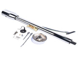 32" Floor Shift Tilt Manual Steering Column w/ 9 Hole Wheel Adapter Key Chrome 22274158
