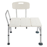 ZNTS Medical Bathroom Safety Shower Tub Aluminium Alloy Bath Chair Transfer Bench with Wide Seat White 01598497