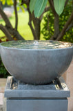 ZNTS 44.5" Polyresin Gray Zen Bowl Water Fountain, Outdoor Bird Feeder /Bath Fountains, Relaxing Water W2078125236