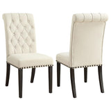 Beige and Smokey Black Tufted Side Chairs B062P145465