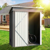 ZNTS Patio, Lawn & Garden,5*3FT Outdoor Storage ,Tool with Sloping Roof and Lockable Door,Metal W1598P152935