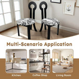 Dining Chairs Set of 2, Key-Design Home Chairs - Linen Upholstered Solid Wooden Dining Chairs with W2700P338558