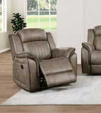 Classic Sandy Brown 1pc Reclining Chair Plush Comfort Pillow-Top Arms Vertical Tufting Solid Wood B011P173410
