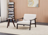 Modern Armchair with High Back,Upholstered Living Room Chairs with Solid Wood Legs,Leisure Reading 81394927