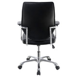 ZNTS Black and Chrome Height Adjustable Swivel Office Chair B062P153797