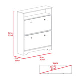 Cranbery 2-Shelf Shoe Rack Light Oak and White B06280039
