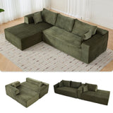 Compression Sectional Couch with Comfy Chaise, Boneless L Shape Sofa with Deep Seat, Minimalist 48120981