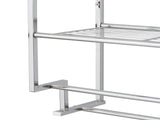 2 Tier Wall Mounted Metal Shelf with Towel Rack 13879388