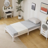 ZNTS Basic bed frame washed white Twin 197.2*96.5*30.5cm wooden bed 44548058