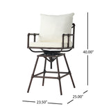 Outdoor Patio Swivel Bar Stool Height Adjustable Barstool with Cushions 54036.00BCOP