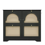 Mid-Century Narrow Design Tipping Bucket Shoe Cabinet with 4 Flip Drawers, Elegant Entryway Shoe N721P288701B