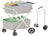 Self-pickup is not supported.Extra Jumbo Shopping Cart,2 Layers Grocery Cart on Wheels, Foldable 01859311