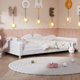 Twin size Upholstered Daybed, Sherpa Fabric Sofabed with Cloud-Shaped Backrest, No Box-spring N733P234602K