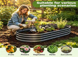 Galvanized Raised Garden Bed 8x4x1ft - Heavy Duty Metal Planter Box for Vegetables, Herbs & Flowers, W840P499241