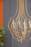 4 - Light Metal Chandelier, Hanging Light Fixture with Adjustable Chain for Kitchen Dining Room W2078138917
