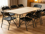 2PCS Black Stackable Plastic Folding Chairs Set, Sturdy Portable Dining Chairs for Home, 89862374