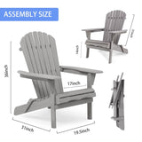 Wood Patio Chair for Garden Outdoor Wooden Folding Adirondack Chair Set of 2 Solid Cedar Wood 20939272