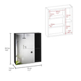 Labelle Medicine Cabinet With Mirror, Five Internal Shelves, Single Door -Black B07091924