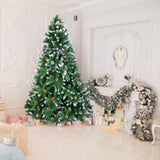 ZNTS Christmas Tree 7FT 1350 Branch Flocking Spray White Tree Plus Pine Cone 59813333