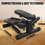 ZNTS Steppers for Exercise - Mini Stair Stepper Machine with Resistance Bands 330lbs Twist Stepper 51886384