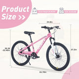 ZUKKA Mountain Bike,24 Inch MTB for Boys and Girls Age 9-12 Years,Multiple Colors W1019P145189