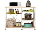 4-Layer Microwave Oven Rack with Pull-Out Basket and X-Shaped Cross Bracket on the Back 06022263
