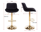 Chrome Footrest and Base Swivel Height Adjustable Mechanical Lifting Velvet Golden Leg Simple Bar W124956165