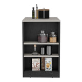 Kitchen Island, Kitchen Bar Table 36" H, with 3-Side Shelves, White, Wengue/ Ibiza Marble Color B097133052