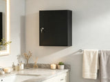 Black Wall Mount Medicine 3 Tier Shelves, 2 Lock Keys, 15.7" x 7.1" x 23.6" Bathroom 70499482