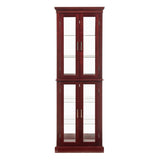 Curio Cabinet Lighted Curio Diapaly Cabinet with Adjustable Shelves and Mirrored Back Panel, W1693P154579