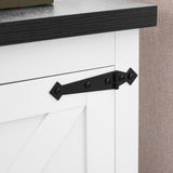 Farmhouse end table Nightstand Rectangular Farmhouse End Table with Barn Door and Adjustable Storage W2275P192793