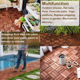 ZNTS 30 PCS Interlocking Deck Tiles Checker Pattern, 12" x 12" Square Acacia Hardwood Outdoor Flooring W68582669