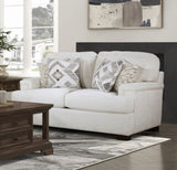 Modern Elegance Comfort Loveseat Cream Chenille Fabric Upholstery Decorative Pillows Solid Wood B011P256683