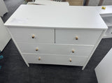 White 4-Drawer Kids Dresser, Wooden Storage Cabinet for Toddler Bedroom, Nursery, Closet, Baby W808P298011