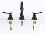 2-Handle 8 inch Widespread Bathroom Sink Faucet Matte Black Lavatory Faucet 3 Hole 360&deg Swivel 99411719