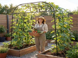 7.5 Ft Adjustable Garden Arch Trellis for Climbing Plants, PE-Coated Metal Tunnel Trellis for 48066132